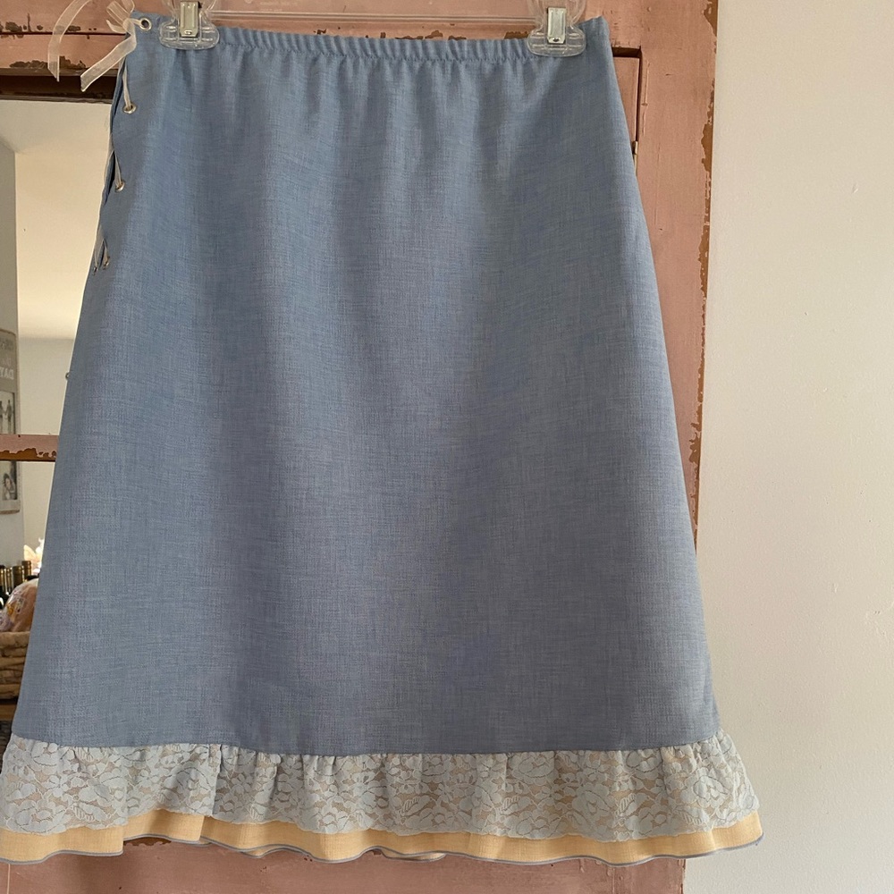 Mayoral Junior Girl chambray blue a-line skirt